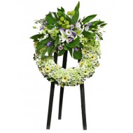 Blissful Love White Wreath Arrangement